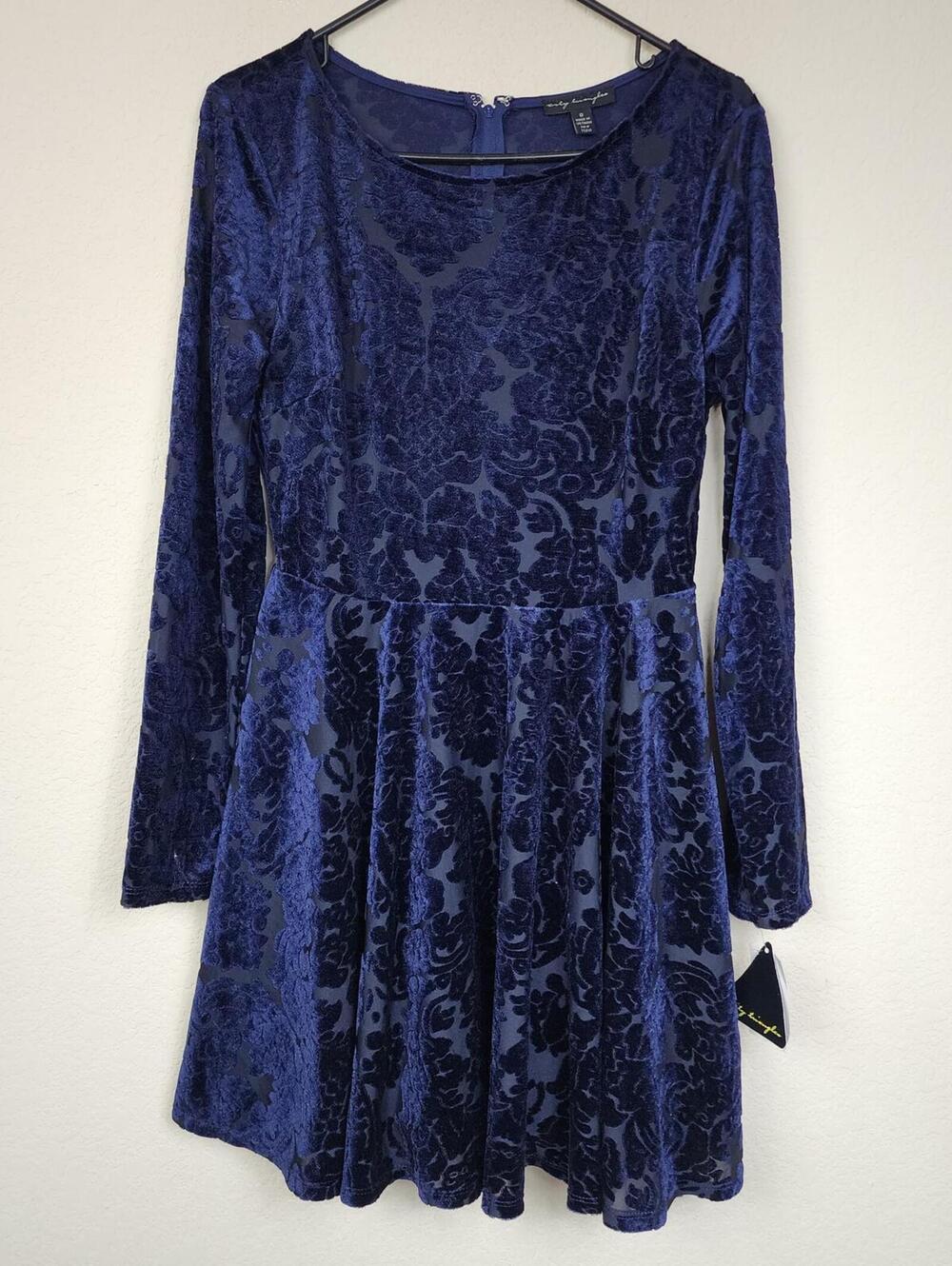 NWT City Triangles Brocade Velour Fit Flare Dress